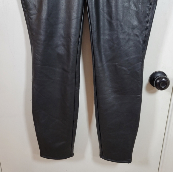 Soft Surroundings Black Vegan Leather High Rise Pants Size 10 - Picture 2 of 9